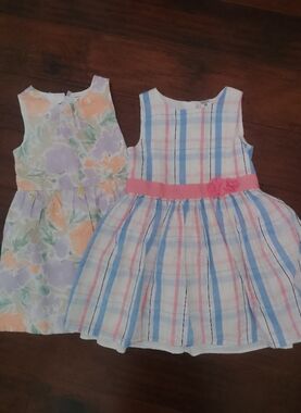 Carter's 4T Girls' Pink & Pastel Floral Sleeveless Dress Set